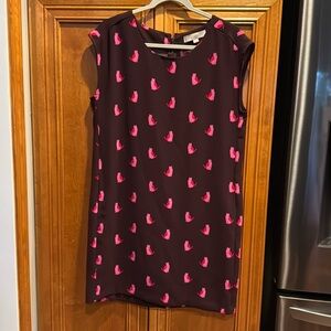Ann Taylor Loft Burgundy Hot Pink Cat Dress M